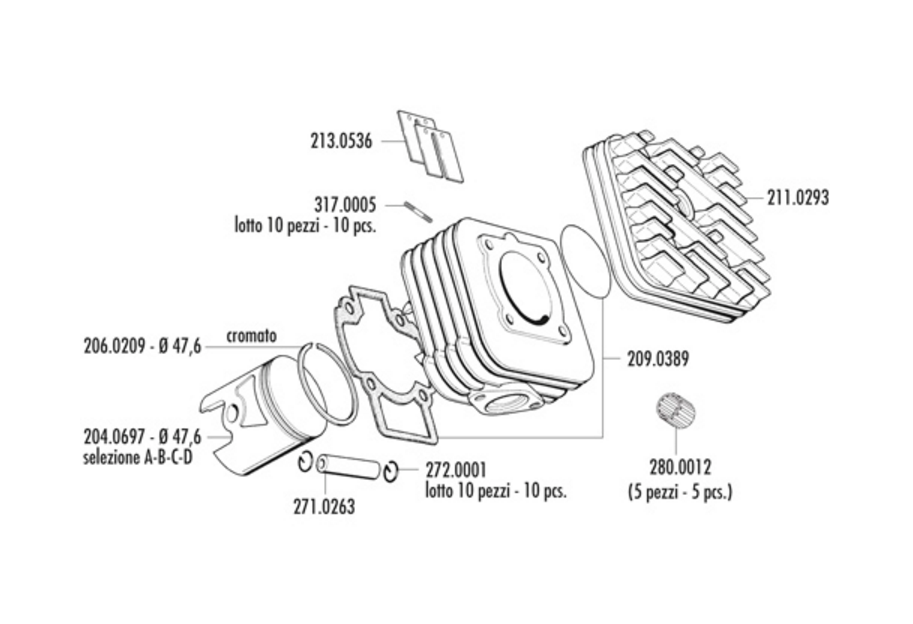 Exploded view Piston - Culasse (140.0214)
