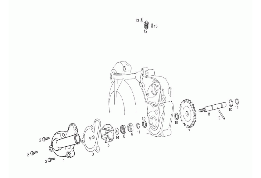 Exploded view Waterpomp