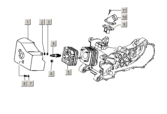 Exploded view Cylinder head - Intake manifolds