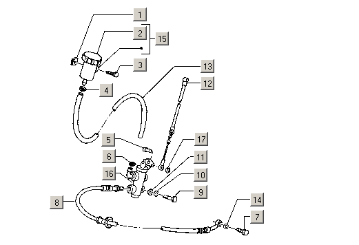 Exploded view Brake cylinder rear