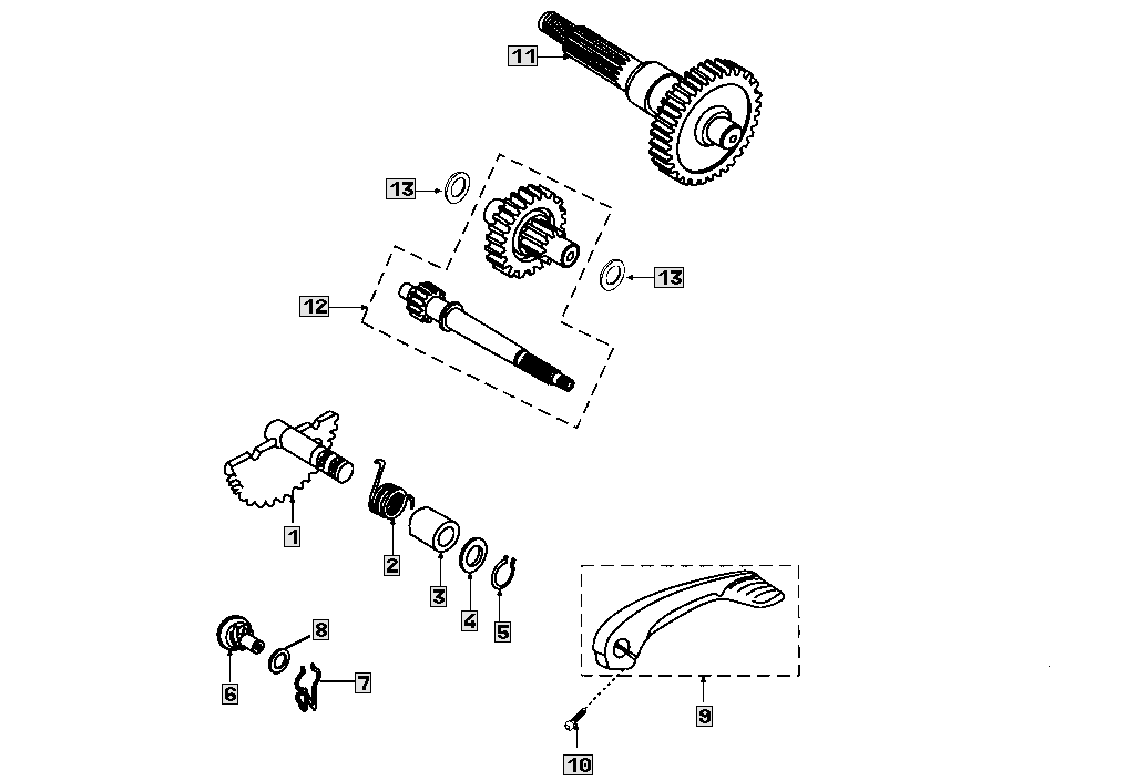 Exploded view Getriebewelle