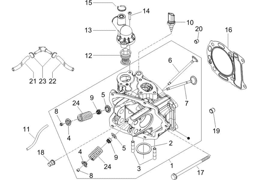 Exploded view Cilinderkop