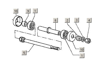 Exploded view Vorderradachse