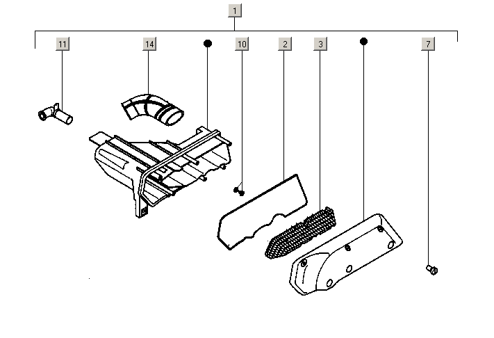 Exploded view Filtro aria