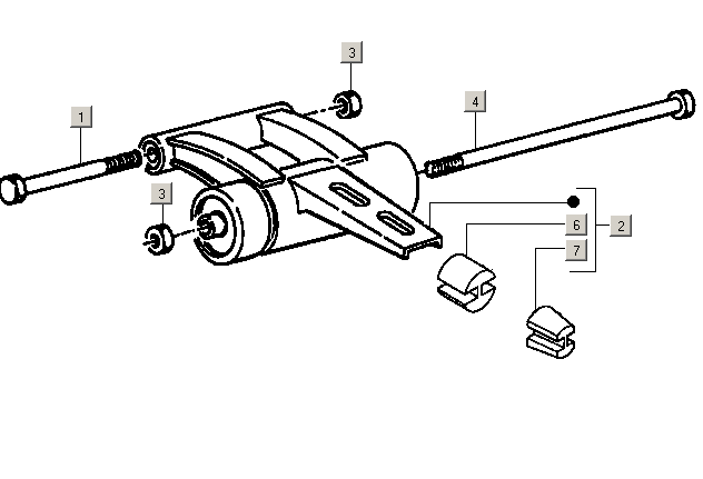 Exploded view Schwingarm