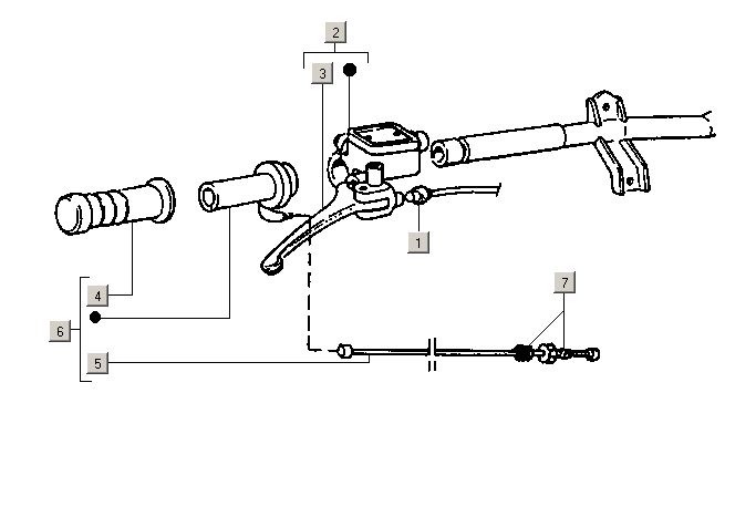Exploded view Gasgriff - Bremshebel rechts
