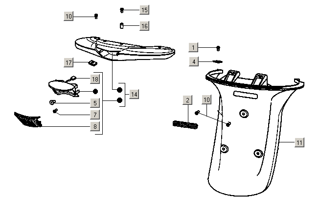 Exploded view Portatarghe