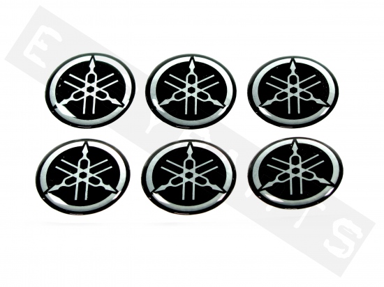 Set autocollants emblème Silver YAMAHA Ø25mm