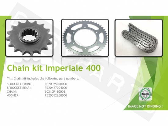 Kit cadena BENELLI Imperiale 400 4T E4-E5 2019-2022 (service)