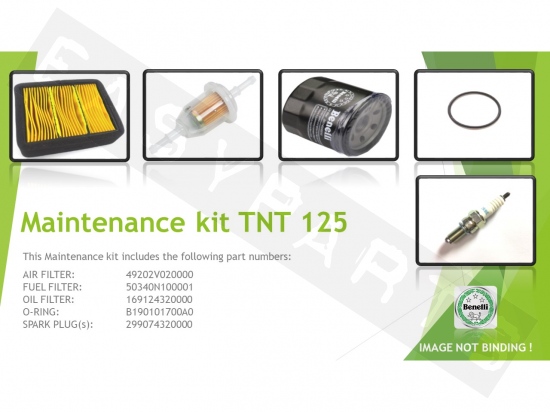 Maintenance kit BENELLI TNT 125 4T E4-E5 2017-2022 (service)