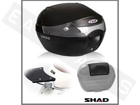 Kit top-case 33L SYM Mio 50-100 2005-2016 noir brut (By Shad)