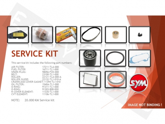 Kit entretien SYM Maxsym TL 508I 4T E5 2021-2023 (20.000km)