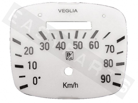 Piaggio Wijzerplaat Kilometerteller Vespa 125 '58->'65 (tot 90Km/h)
