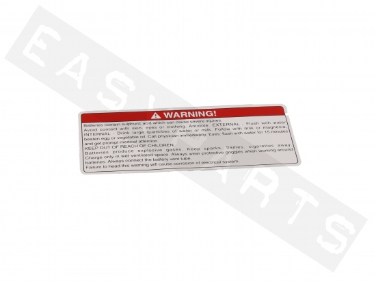 Piaggio Sticker Fuel Warning Label