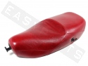Selle biplace Vespa LX en cuir véritable rouge foncé