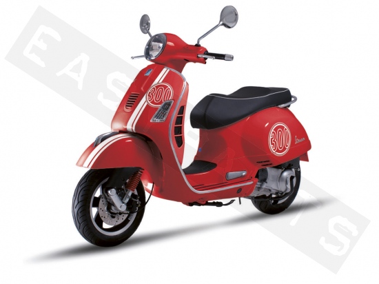 Sticker Kit Sport Vespa GTS Super 300 Red/ White - Stickers -   - Order scooter parts, moped parts and accessories