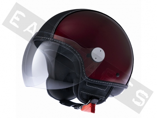 Piaggio Helm Demi Jet PIAGGIO Copter Rot Antares 849/A Eco-Leder Schwarz XS