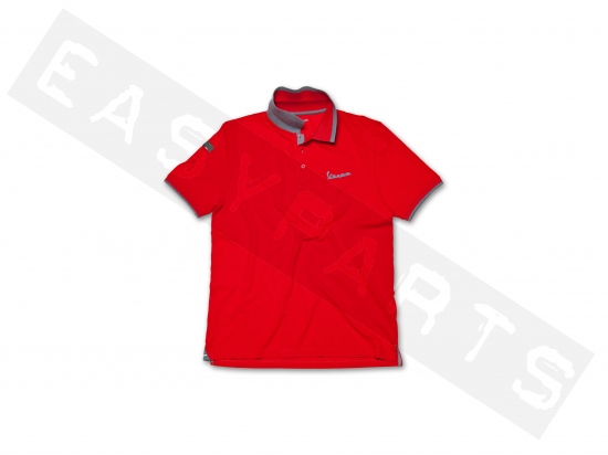 Poloshirt in Rot mit VESPA Logo Original für Herren