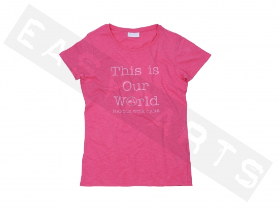 Piaggio T-Shirt VESPA 'This is Our World' Limitiert 2014 Pink Damen