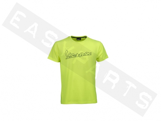 Vespa T-Shirt Fluo Gelb mit schwarzem Logo S