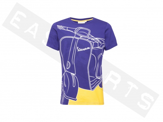 Piaggio T-shirt VESPA 70th Years Young violet/ jaune Homme