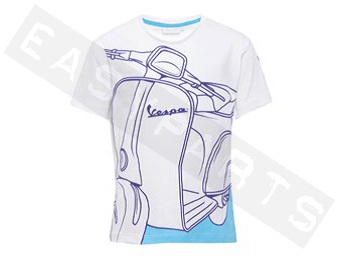 Piaggio T-shirt VESPA 70th Years Young Wit Kinderen