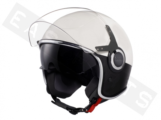 Helmet Demi Jet VESPA VJ Part II White/ Black (double visor)