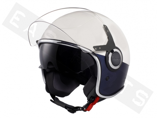 Helmet Demi Jet VESPA VJ Part II White/ Blue (double visor)