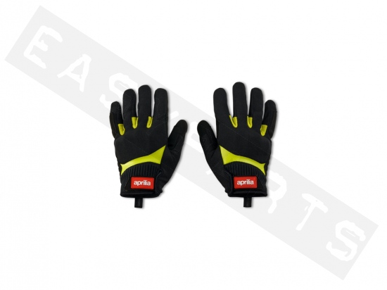Sommerhandschuhe APRILIA Touch schwarz/gelb (zertifiziert EN 13594:2015)