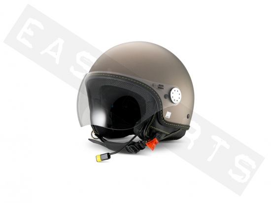 Helm Demi Jet VESPA Visor BT (Bluetooth) mat grijs G22 OP