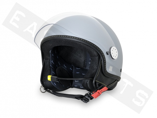 Helm Demi Jet VESPA Visor BT (Bluetooth) matt hellbläuliches Grau G02