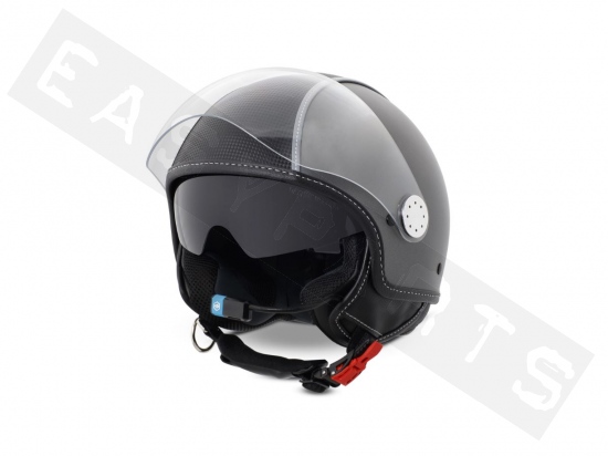 Helm Demi Jet PIAGGIO Carbonskin (Bluetooth) matt grey 785/A