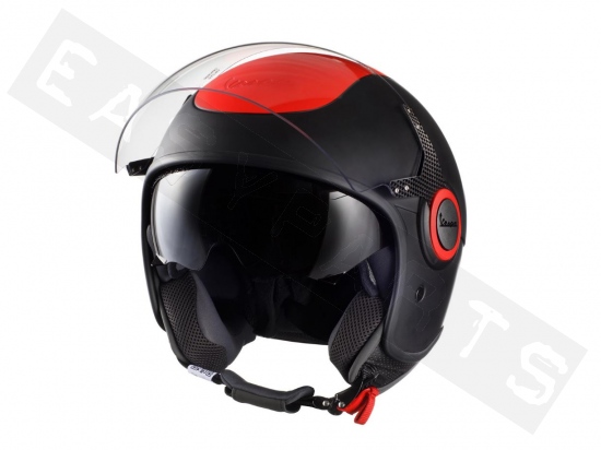 Helmet Demi Jet VESPA VJ Fluo Red (double visor)