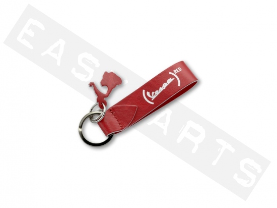 Porte-clés VESPA (RED)® cuir rouge