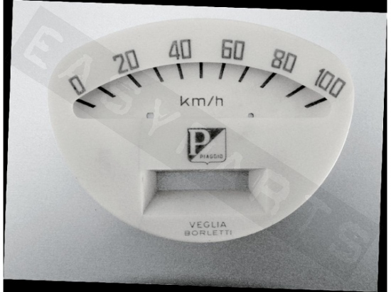 Piaggio Wijzerplaat Kilometerteller Vespa Super 50-90-125-150 (tot 100Km/h)