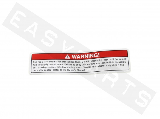 Piaggio Sticker Coolant Tank Warning                          