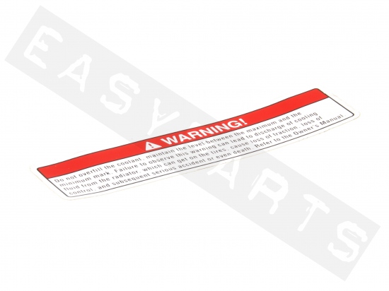 Piaggio Sticker Coolant Warning                               