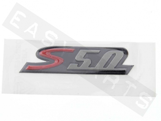 Emblem VESPA 'S50' Chrom Matt (75x15mm) 