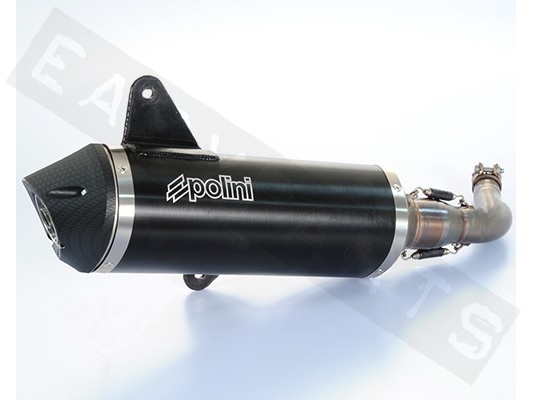 Muffler POLINI Racing Black Alu. Vespa GTS- GTV 125->300 I.E E3 - Exhausts  -  - Order scooter parts, moped parts and accessories