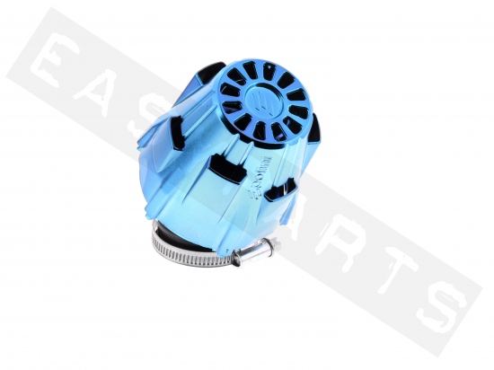 Filtre à air POLINI Air Box bleu anod. incliné 30° Ø37 Dell'Orto PHBG Racing