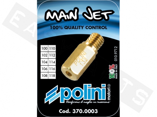 Main Jet Kit POLINI Carburetor CP/ Keihin PWK T:100->118