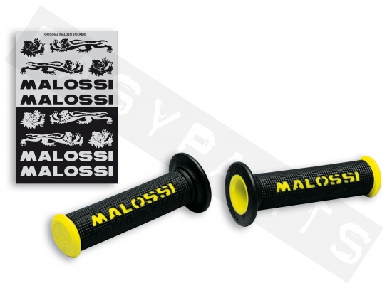 Lenkergriffe MALOSSI gelb/schwarz (Modell mit geschlossener Seite)