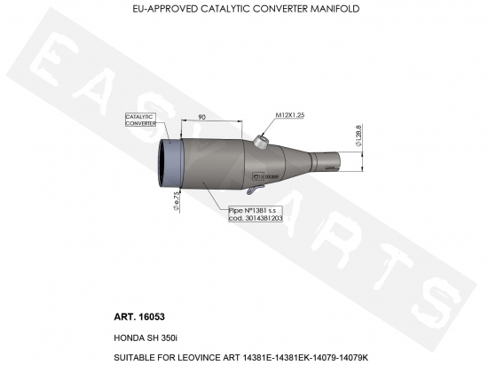 Raccord collecteur catalyser LeoVince ADV/ SH 350i E5 2021->