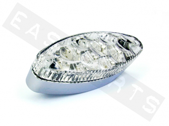 Fanale posteriore a LED TNT ovale trasparente/ cromato universale
