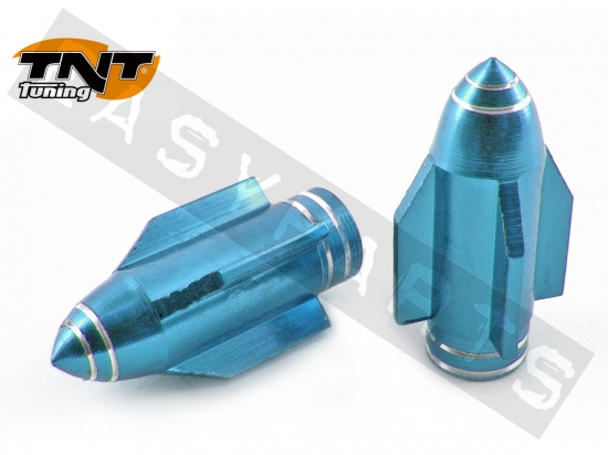 Tapón válvula TNT Rocket azul anodizado