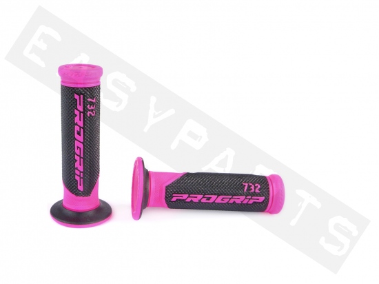 Handlebar grips Progrip 732 black/ pink fluo