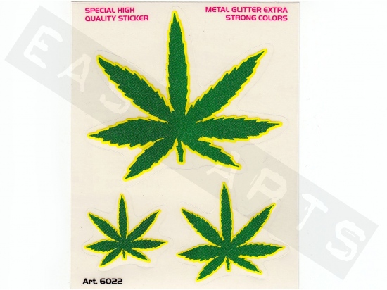 Stickerset Marijuana (12x9,5cm) 3 stuks