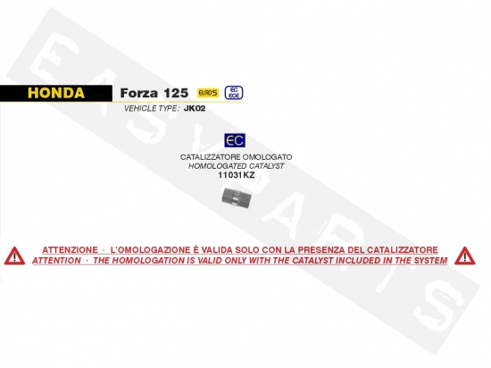 Katalysator ARROW Honda Forza 125i E5 2021-> (Ø54mm)