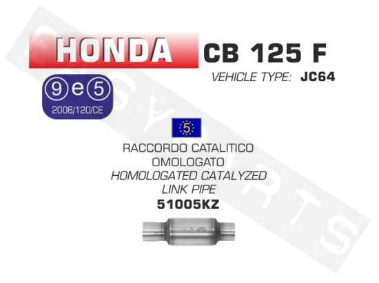 Mid-pipe ARROW 'Catalytic' Honda CB 125i F E3 '15-'16