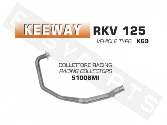 Uitlaatbocht ARROW 'Racing' Keeway RKV 125 E3 '11-'16